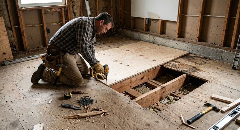 Plywood Subfloor Repair in Kansas City, KS