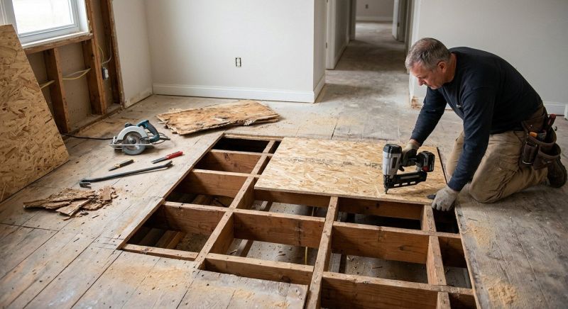 Plywood Subfloor Repair in Kansas City, KS