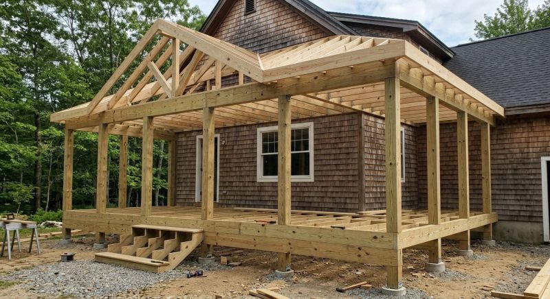 Porch Roof Framing in Conroe, TX