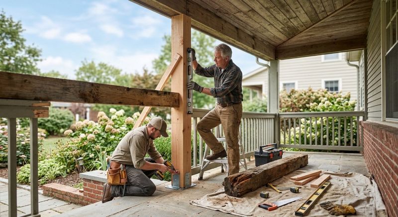 Portico Post Replacement in Wilmington, NC