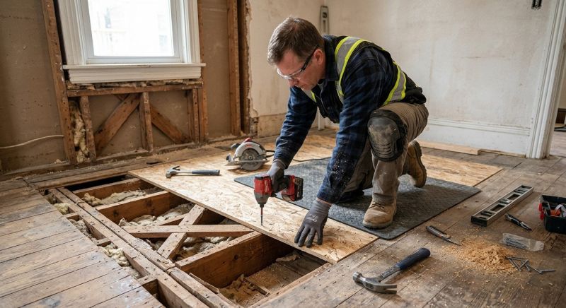 Squeaky Wood Floor Repair in Kansas City, KS